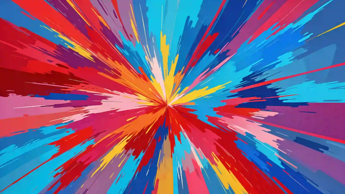 Abstract color burst wallpaper 4K with vibrant radial explosion of multicolor streaks