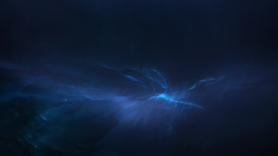 Blue cosmic nebula 4K wallpaper with glowing deep space abstract energy
