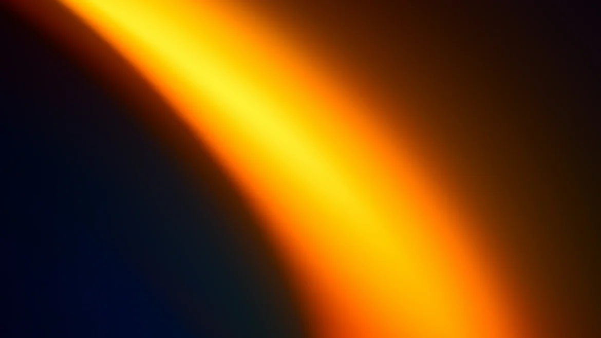 Orange and black abstract light texture 4K minimalist wallpaper with glowing gradient effect