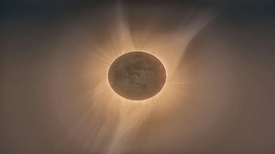 Solar eclipse space wallpaper 4K with glowing corona and cosmic atmosphere