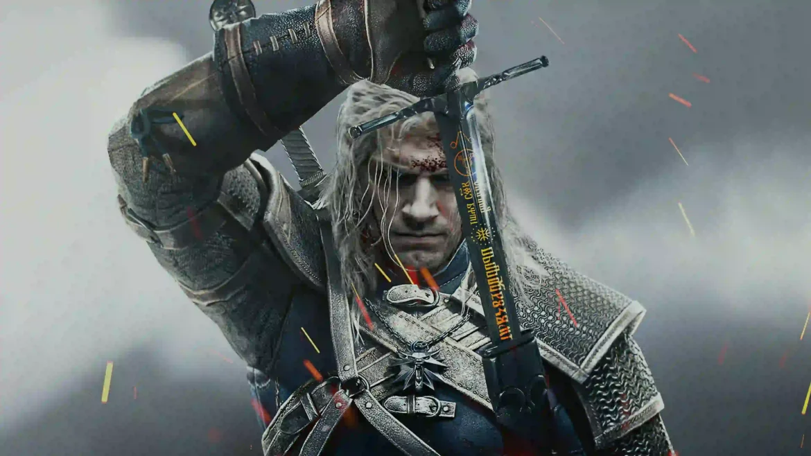 The Witcher Geralt 4K wallpaper with dark fantasy warrior holding sword