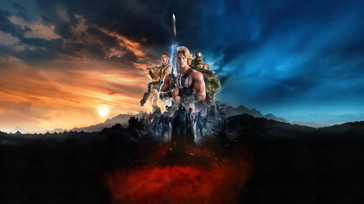 Masters of the Universe epic fantasy battle poster with heroes and sword 4K wallpaper
