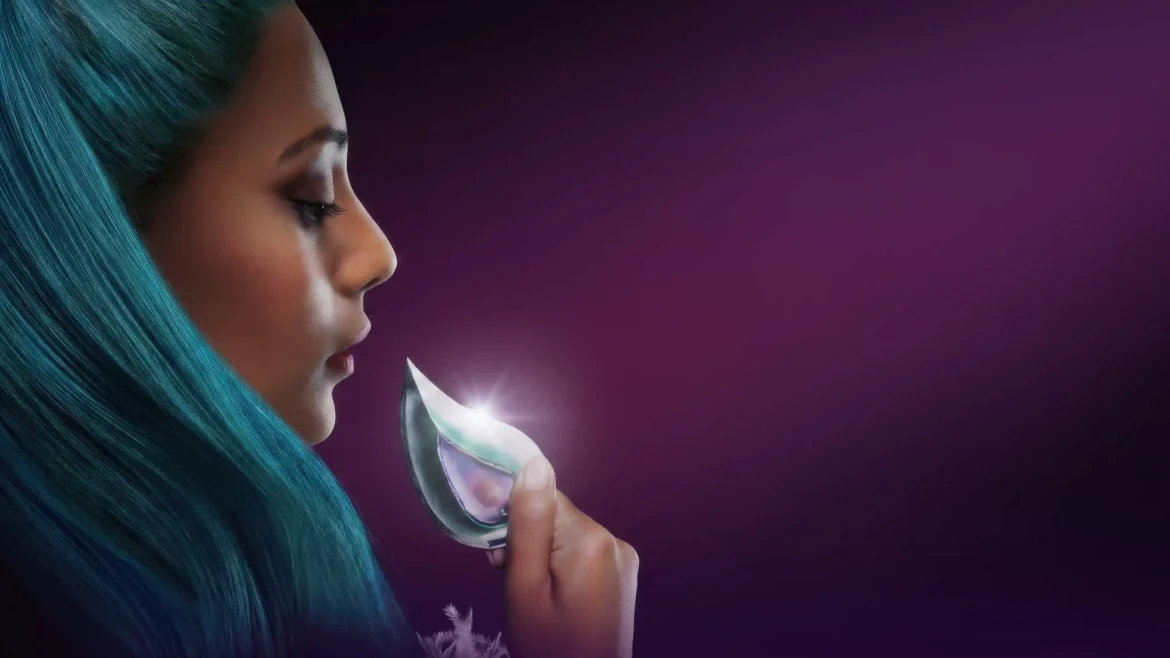 Live-action Miss Wednesday Nefertari Vivi with teal hair holding a metallic mask in Netflix One Piece Season 2 4K wallpaper